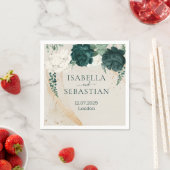 Botanical Greenery Rose Wedding スタンダードカクテルナプキン (インサイチュ)