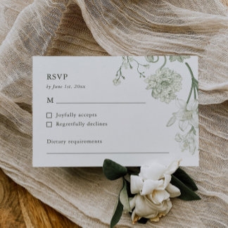 Botanical Greenery RSVPカード – ヴィンテージフローラ