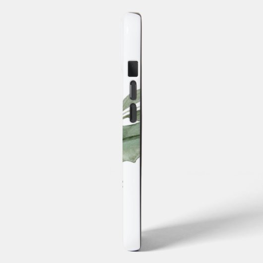 Botanical Greenery Silver Ribbon Personalized Case-Mate iPhoneケース (裏面 / 左)