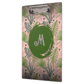Botanical Greenery Watercolor Leaves Monogram  クリップボード (左)