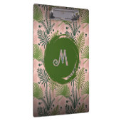 Botanical Greenery Watercolor Leaves Monogram  クリップボード (右)