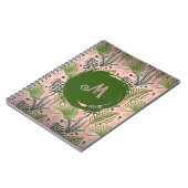 Botanical Greenery Watercolor Leaves Monogram  ノートブック (左側)