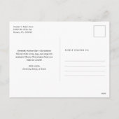 Botanical Greenery Watercolor Merry Christmas シーズンポストカード (裏面)