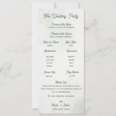 Botanical Greenery Wedding Ceremony Program Card  招待状 (裏面)