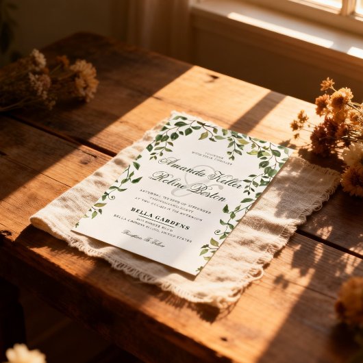 Botanical Greenery Wedding Invitation 招待状