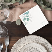 Botanical Greenery Wedding Napkin スタンダードカクテルナプキン
