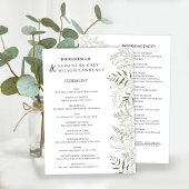 Botanical Greenery Wedding Program Card プログラム
