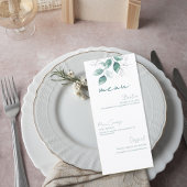 Botanical Greenery Wedding Reception Menu メニュー