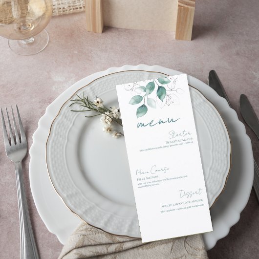 Botanical Greenery Wedding Reception Menu メニュー