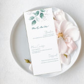 Botanical Greenery Wedding Reception Menu メニュー