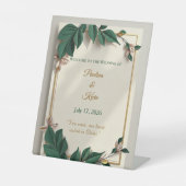 Botanical Greenery Wedding Sign 台座サイン (正面)