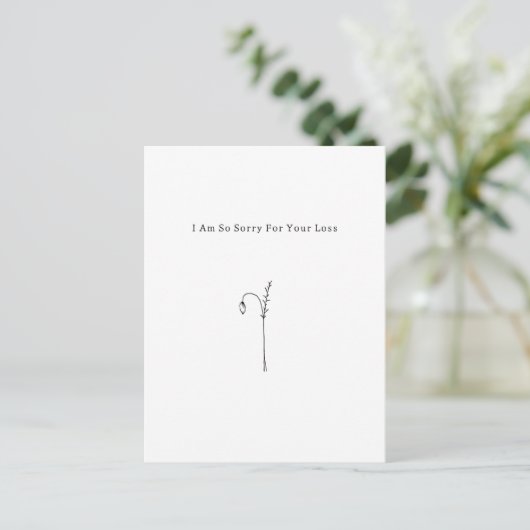 Botanical Grief Mourning Sorry For Your Loss Card ポストカード (スタンド正面)