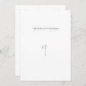 Botanical Grief Mourning Sorry For Your Loss Card. 招待状 (正面/裏面)