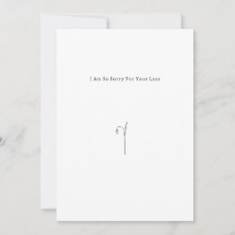 Botanical Grief Mourning Sorry For Your Loss Card. 招待状