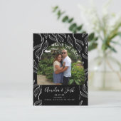 Botanical Hand Drawn Leaf日付写真を保存 ポストカード (スタンド正面)