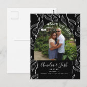 Botanical Hand Drawn Leaf日付写真を保存 ポストカード (正面/裏面)