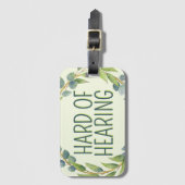 Botanical Hard of Hearing Green Deafnes ラゲッジタグ (正面縦)