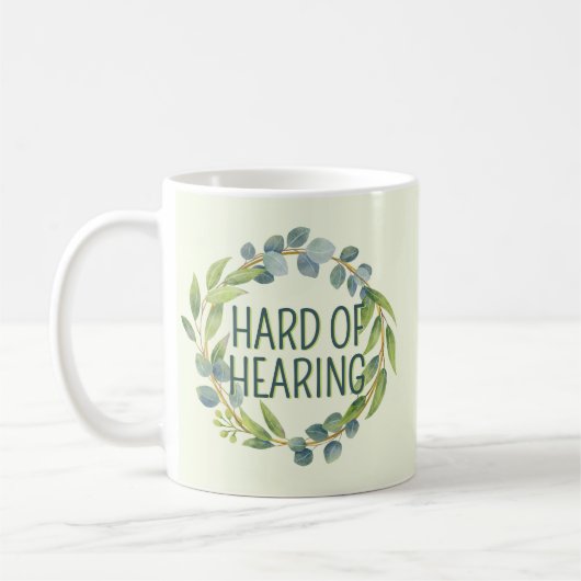 Botanical Hard of Hearing Green Deafness コーヒーマグカップ (左)