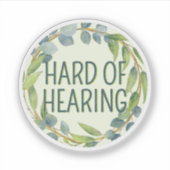 Botanical Hard of Hearing Green Deafness シール (正面)