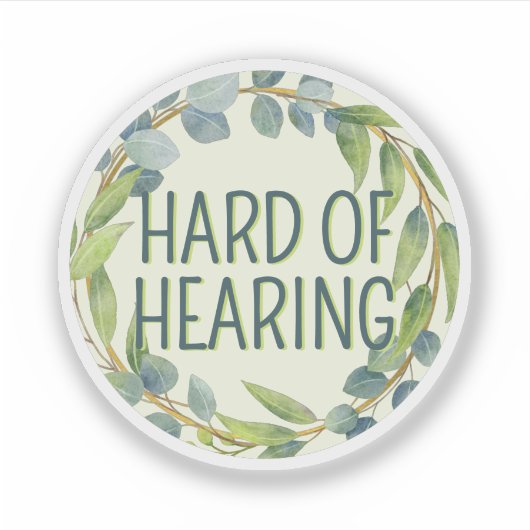 Botanical Hard of Hearing Green Deafness シール (正面)