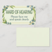 Botanical Hard of Hearing Green Deafness 名刺 (正面/裏面)