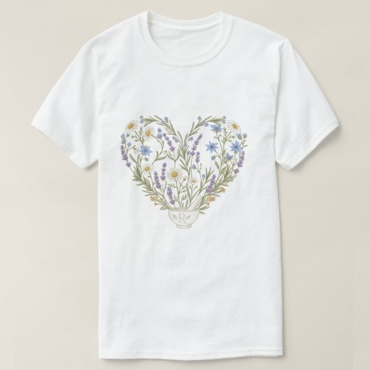 Botanical Heart Apothecary Pharmacy Flower  Tシャツ (デザイン正面)