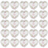 Botanical Heart in Pink and Red Shades Custom Text シール (正面)