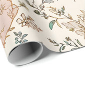 Botanical Hearts Romantic Floral Valentine Pattern ラッピングペーパー (ロールコーナー)