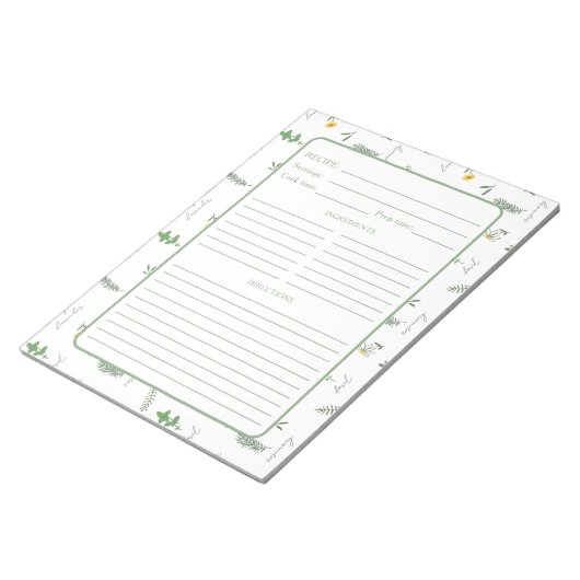 Botanical Herb Recipe ノートパッド (アングル)