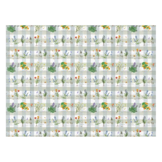 Botanical Herbal checkered テーブルクロス (正面(横))