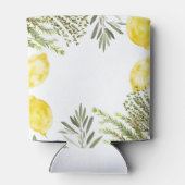 Botanical Herbs Lemons Watercolor Bridal Shower  缶クーラー (裏面)