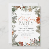 Botanical Holiday Watercolor Christmas Party 招待状 (正面)