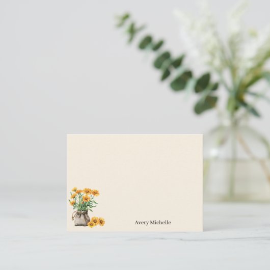 Botanical Illustration Personal Stationary ノートカード (スタンド正面)