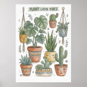 Botanical Illustration wall art, Plant Lover Gift ポスター (正面)