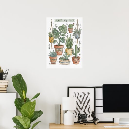 Botanical Illustration wall art, Plant Lover Gift ポスター (ホームオフィス)