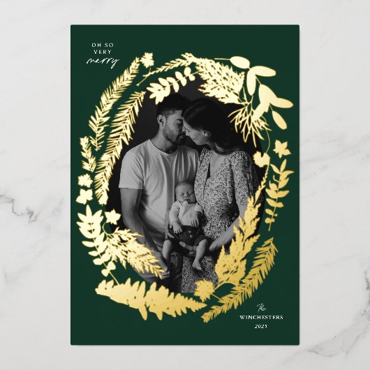 Botanical Impressions Frame Christmas Pine 箔シーズンカード (正面)