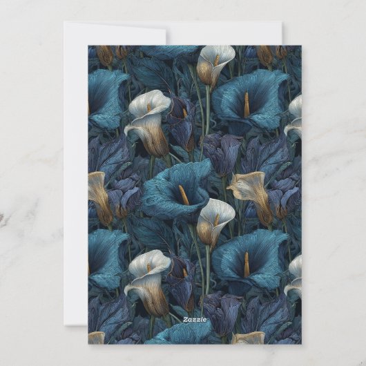 Botanical Inspired Call Lilies Sparkle  招待状 (裏面)