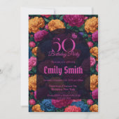 Botanical Inspired Carnation Floral Kids’ Birthday 招待状 (正面)