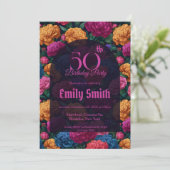 Botanical Inspired Carnation Floral Kids’ Birthday 招待状 (スタンド正面)