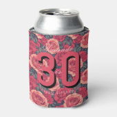 Botanical Inspired Rose Flower Garden Birthday 缶クーラー (缶正面)
