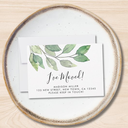 Botanical I've Moving Announcement Card ノートカード