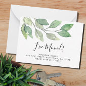 Botanical I've Moving Announcement Card ノートカード