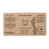 Botanical Kraft Essential Oil Bottle Label ラベル (正面)