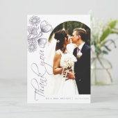 Botanical Lavender'結婚 S Thank You Photo Card サンキューカード (スタンド正面)