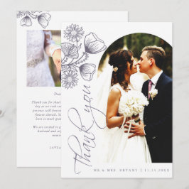 Botanical Lavender'結婚 S Thank You Photo Card サンキューカード