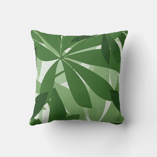 botanical leaf fresh green interior クッション (裏面)