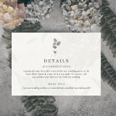 Botanical Leaf Gray Wedding  エンクロージャーカード