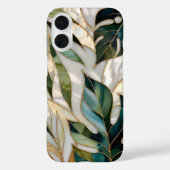 Botanical Leaf iPhone Case Green Gold StainedGlass Case-Mate iPhoneケース (裏面)