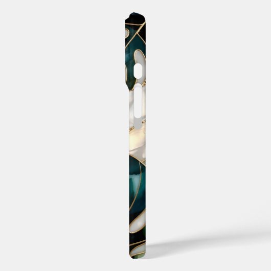 Botanical Leaf iPhone Case Green Gold StainedGlass Case-Mate iPhoneケース (裏面 / 左)