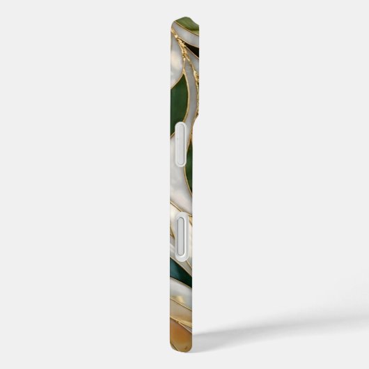 Botanical Leaf iPhone Case Green Gold StainedGlass Case-Mate iPhoneケース (裏面 / 右)